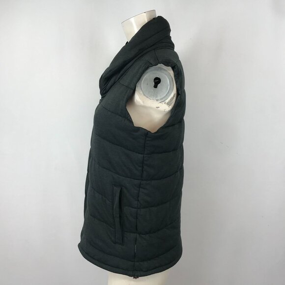 COLUMBIA ~ WOMENS MEDIUM ~ GRAY QUILTED FULL ZIP VEST WITH COLLAR - Picture 4 of 7